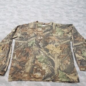 Vintage Advantage Sweatshirt Mens XL Green Pockets Pullover Long Sleeve Hunting